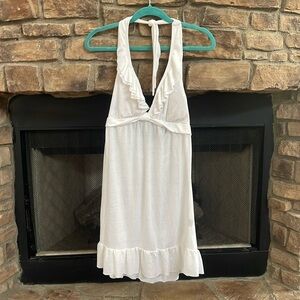 Ana white halter dress with padded top. Size Medium